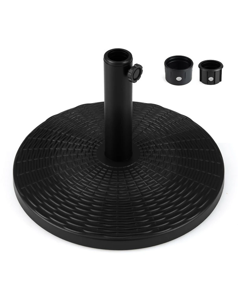 Sugift Concrete Patio Umbrella Base with Rattan Pattern for Parasol 1.5-1.9in Poles