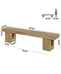 Tribesigns Entryway Bench, 83-Inch Shoe Bench with Sturdy Base, Modern Rustic Decorative Seat