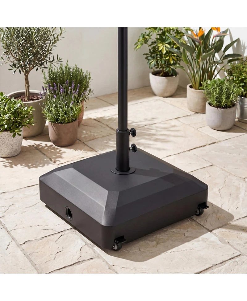 Sugift Fillable Umbrella Base with Wheels Water Sand Weighted Stand for Up to 10 feet Umbrellas