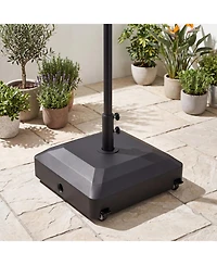 Sugift Fillable Umbrella Base with Wheels Water Sand Weighted Stand for Up to 10 feet Umbrellas