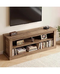 Tribesigns 63" Tv Stand for TVs up to 70", Rustic Television Stand with 2 Open Shelves, Wooden Entertainment Center