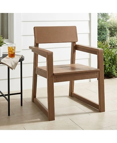 Clihome Hdpe Outdoor Dining Armchairs, All-Weather Patio Chairs with Backrest and Armrests