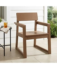 Clihome Hdpe Outdoor Dining Armchairs, All-Weather Patio Chairs with Backrest and Armrests