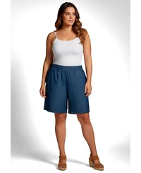 Avenue Plus Wide-Leg Drawstring Short