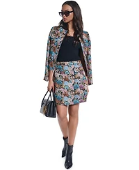 Karl Lagerfeld Paris Women's Floral Jacquard Pencil Skirt