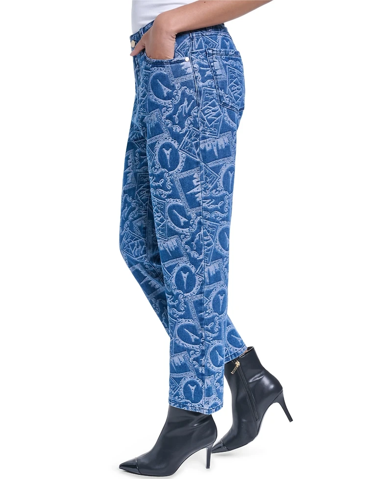 Karl Lagerfeld Paris Women's Printed Denim Pants