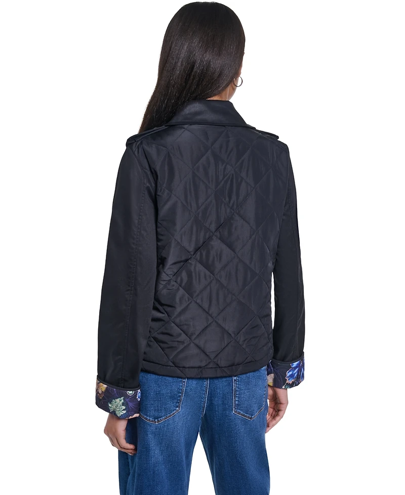 Karl Lagerfeld Paris Women's Cropped Button-Front Jacket