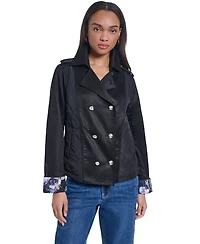 Karl Lagerfeld Paris Women's Cropped Button-Front Jacket