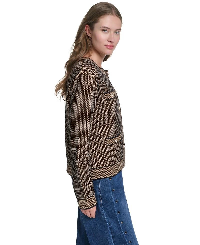 Karl Lagerfeld Paris Women's Crewneck Cardigan