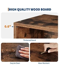 homfan 6 Tier Tall Wooden Bookcase Open Standing Bookshelf Display Storage Shelves for Home Office