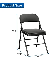 homfan Set of 8 Folding Chairs with Padded Seat