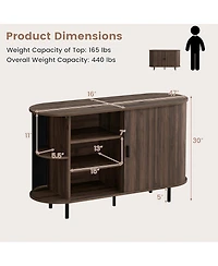Costway 47" Fluted Sideboard Buffet Cabinet Coffee Bar Console Table with Metal Legs