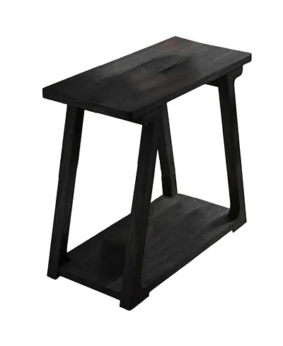 Slickblue Narrow Solid Wood End Table with 2-Tier Storage
