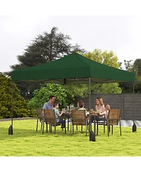 Sugift 9.5 x 9.5 ft Pop Up Canopy Tent with Adjustable Heights and Wheeled Bag