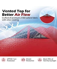 Sugift 10 x 10 ft Commercial Pop Up Canopy Tent with One Hand Center Lock UPF50