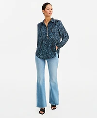 I.n.c. International Concepts Women's Long-Sleeve Button Down Tunic Blouse, Macy's Exclusive