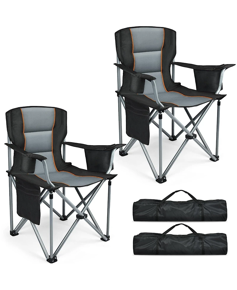Aofar 2pack Camping Chairs Oversized Heavy Duty Padded Folding Cooler