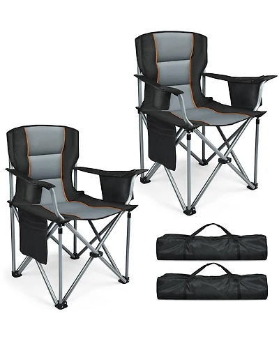 Aofar 2pack Camping Chairs Oversized Heavy Duty Padded Folding Cooler