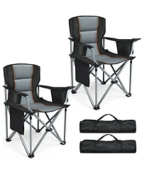 Aofar 2pack Camping Chairs Oversized Heavy Duty Padded Folding Cooler