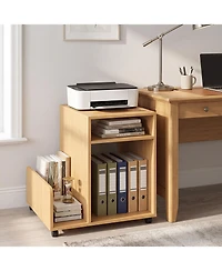 Gymax Room End and Side Tables Gymax Rolling End Table Side Storage Rack 4 Universal Wheels 2 Lockable Wheels