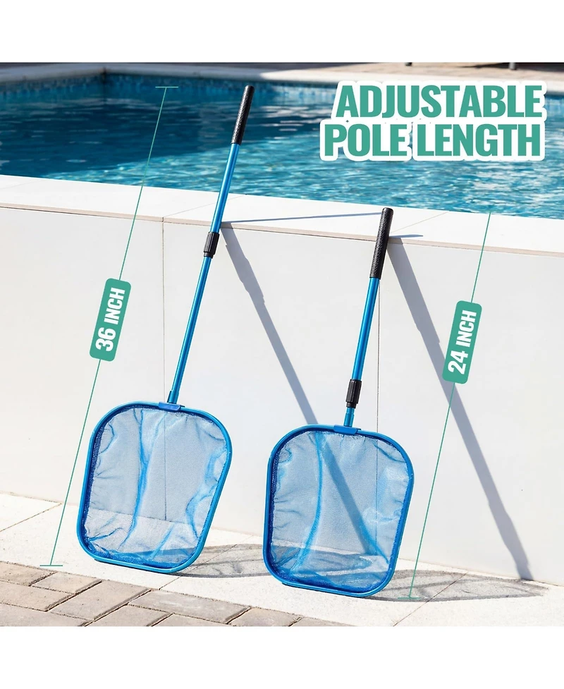 Xdovet Pool Skimmer Net With Pole Aluminum Frame Handle Metal