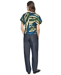 Dkny Women's Printed Wide-Sleeve T-Shirt