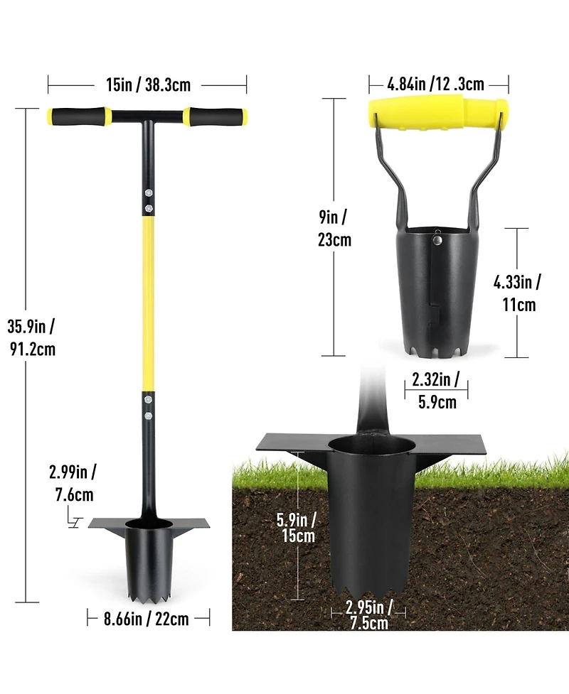 Xdovet Bulb Planter Long Handle Heavy Duty Garden Transplanter