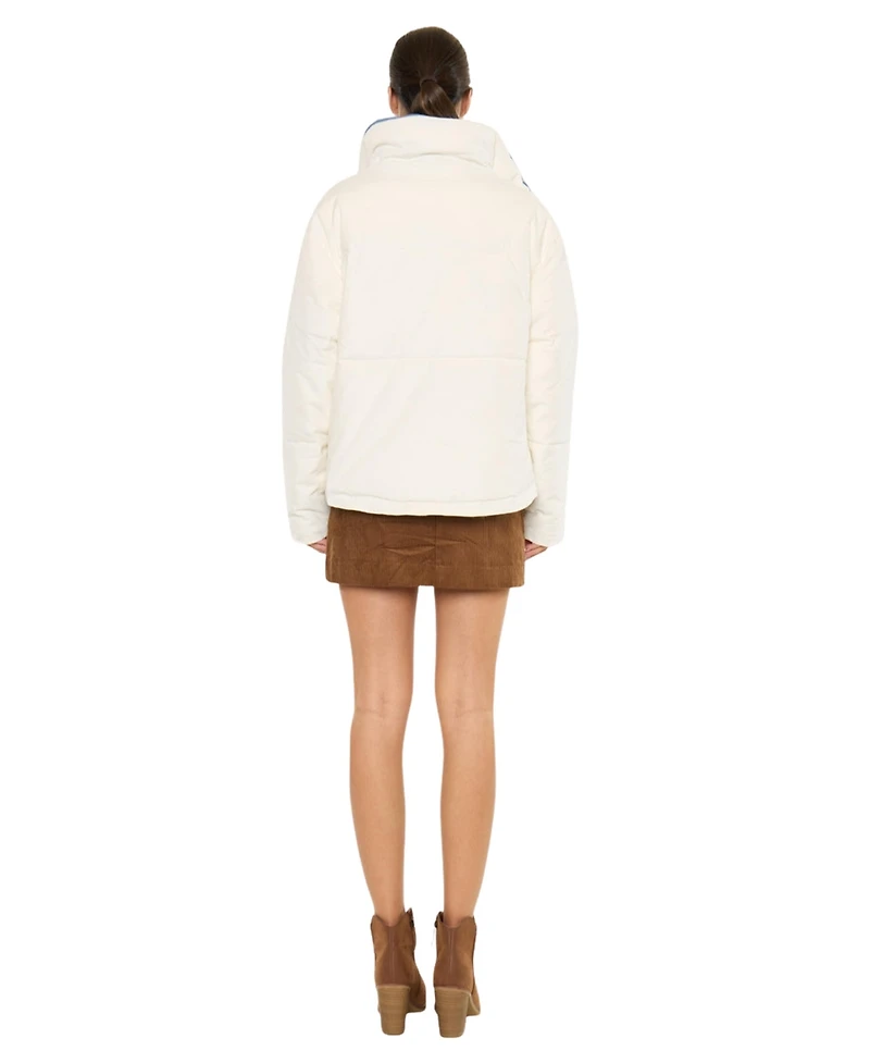 KanCan Women's Usa Yerba Relaxed Front-Snap Puffer Jacket