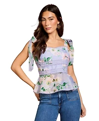 Coast Women's Square Neck Bow Shoulder Peplum Top