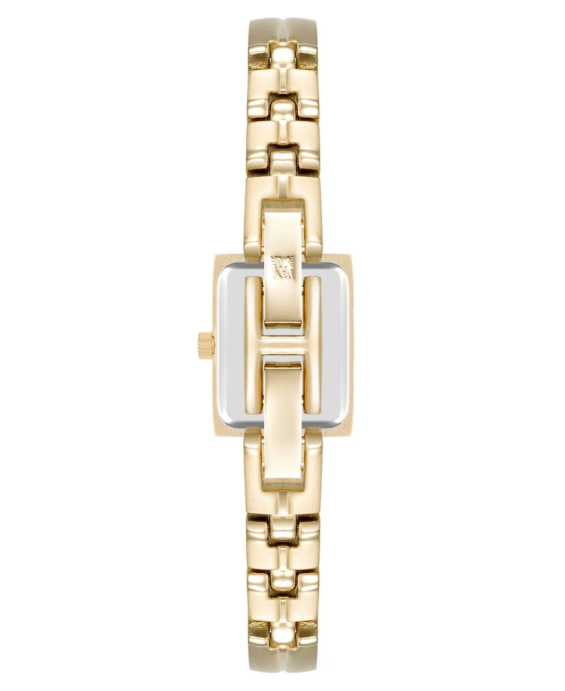 Anne Klein Women's Quartz Rectangle Gold-Tone Alloy Metal Bracelet Watch 16mm x 20mm