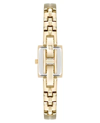 Anne Klein Women's Quartz Rectangle Gold-Tone Alloy Metal Bracelet Watch 16mm x 20mm