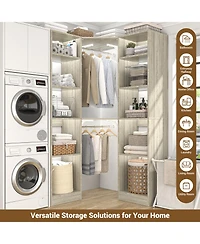 Aheaplus Corner Closet Organizer with 12 Shelves, Closets for Space