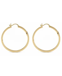 And Now This Cubic Zirconia Gold-Tone Plated Cross Hoop Earrings