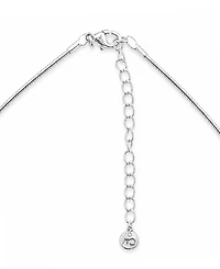 And Now This Cubic Zirconia Fine Silver-Tone Plated Slider Pendant Necklace