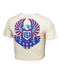 Outerstuff Women's Natural Usa Fifa World Cup 2026 Elote Squad Cropped T-Shirt