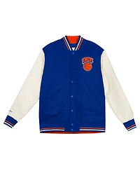 Mitchell & Ness Big Boys and Girls Blue New York Knicks Full-Snap Varsity Jacket
