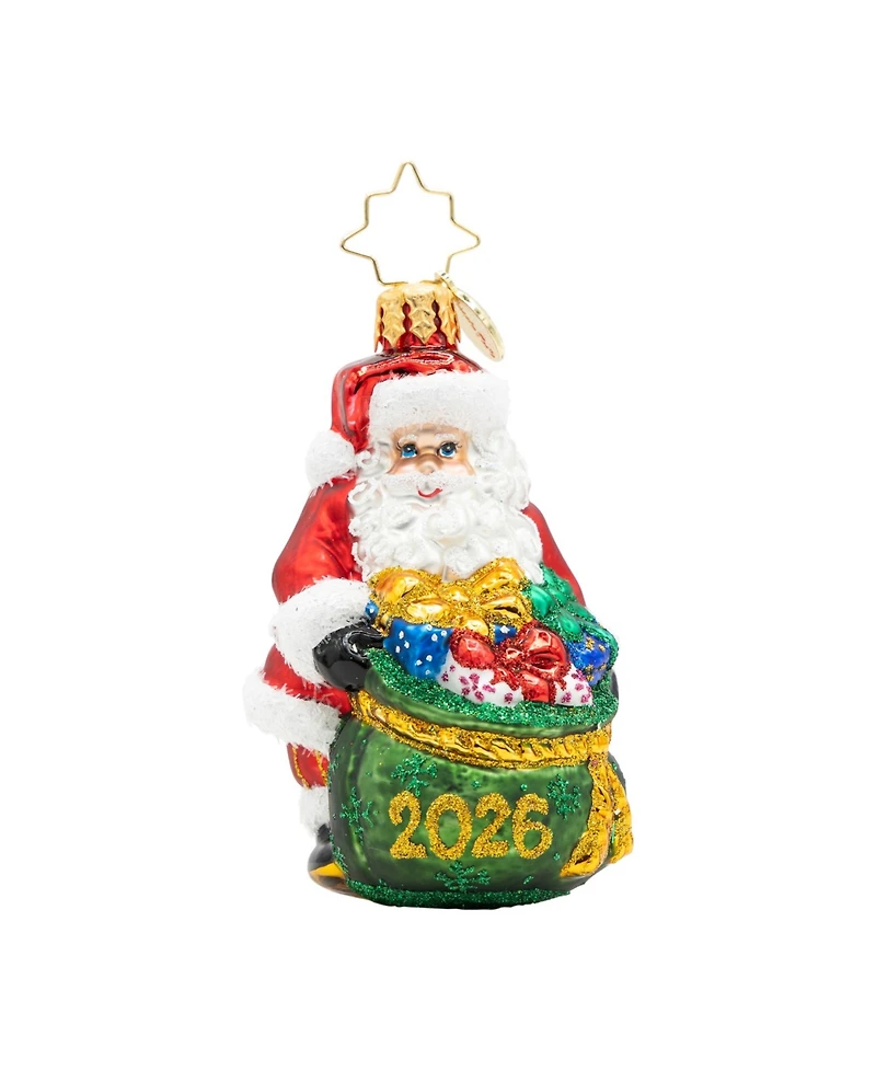 Christopher Radko 3" Santa's Yearly Gift Drop Gem Ornament