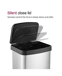 Mega Casa 14.5 Gal./55 Liter Rectangle Step-On Stainless Steel Trash Can for Kitchen