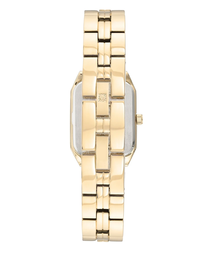 Anne Klein Women's Quartz Black Octagonal Gold Tone Bracelet Watch 24mm x 35mm