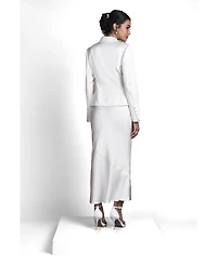 Coast Women's Satin Side-Split Fitted Midi Skirt