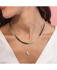 The Lovery Emerald Ombre Bead Necklace 14K Yellow Gold