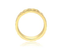Rachel Glauber Bold 14K Gold Plated Radiant Hammered Texture Band Ring