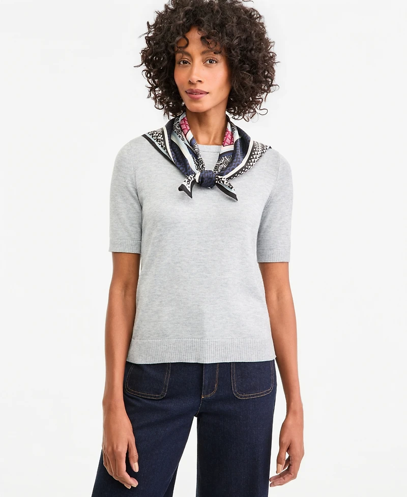 Jones New York Women's Accent Rib Knit Scarf T-Shirt