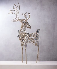 Holiday Lane Opulence Iron and Gem Deer Figurine, Macy's Exclusive