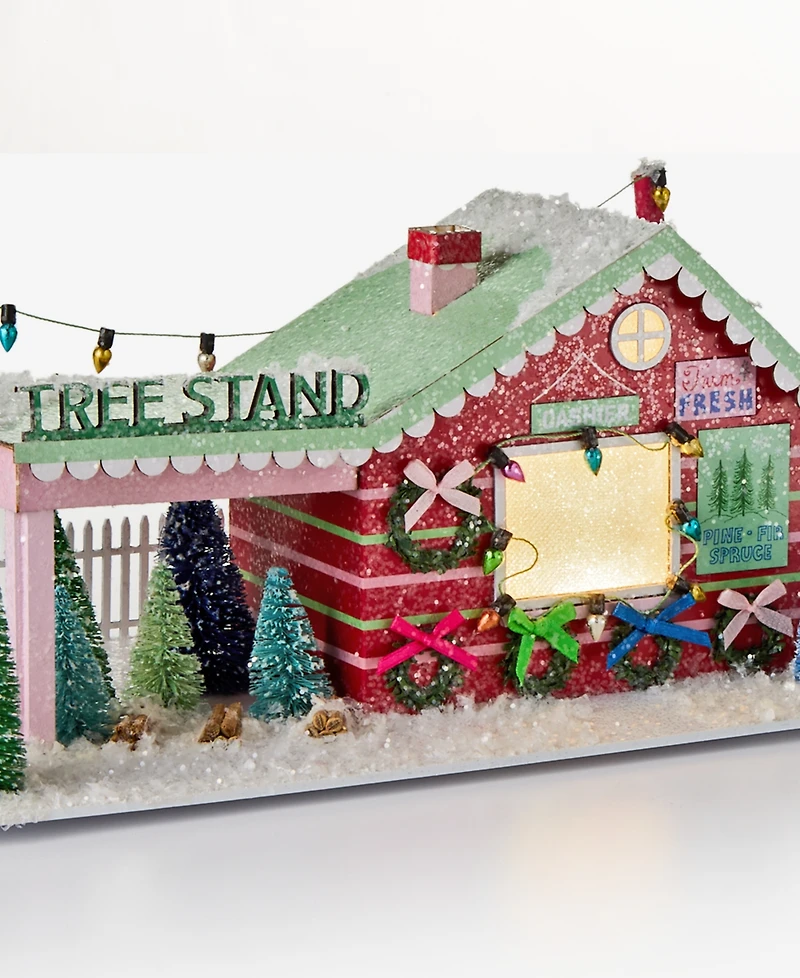Holiday Lane Whimsy Led Paper Red Tree Stand House Decor, Macy's Exclusive