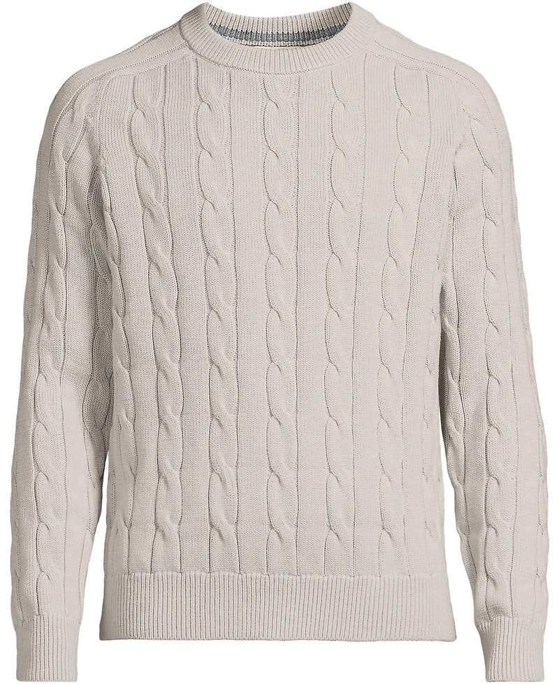 Lands' End Men's Long Sleeve Drifter Cable Crewneck Sweater