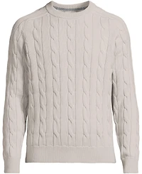 Lands' End Men's Long Sleeve Drifter Cable Crewneck Sweater
