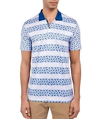 Society of Threads Men's Regular Fit Paisley Stripe Performance Polo