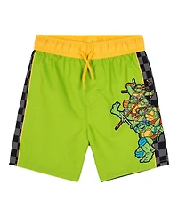 Teenage Mutant Ninja Turtles Boys 2-Piece Swimwear Rash Guard and Swim Trunks Set