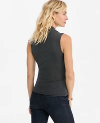 I.n.c. International Concepts Women's Ruched Mesh V-Neck Surplice Tank, Macy's Exclusive